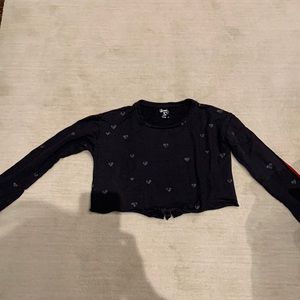 Flowers by Zoe cropped heart sweater shirt